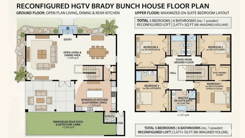 Brady Bunch House: Inside the Iconic $3.2M Studio City Home in CA 10 Brady Bunch House Floor Plan
