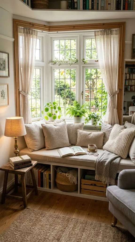 10+ Bay Window Decorating Ideas: Transform Your Space 4 Built-In Bench Storage Comfort