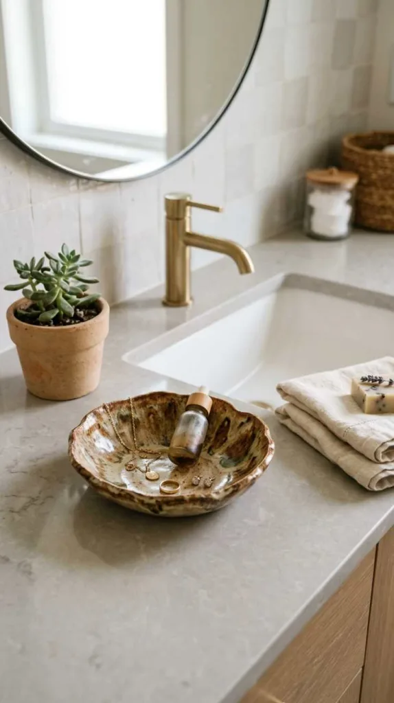 12 Bathroom Counter Decor Ideas for a Clean and Cozy Look 13 Ceramic Bowl Styling