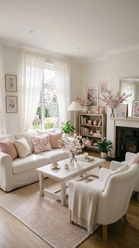 10+ Spring Decor Inspiration for Living Rooms that Feel Fresh 5 Cherry Blossom Mood