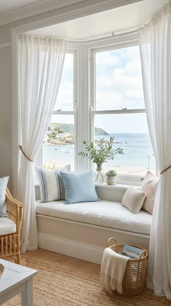 10+ Bay Window Decorating Ideas: Transform Your Space 13 Coastal Light Relaxed Bay