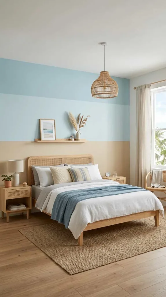 12 Beach Themed Bedroom Ideas for a Calm Coastal Feel 13 Color Blocking