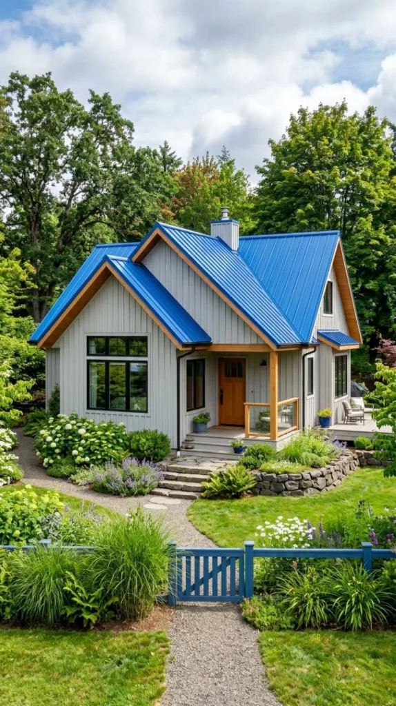 Contemporary Cottage with Vibrant Roof