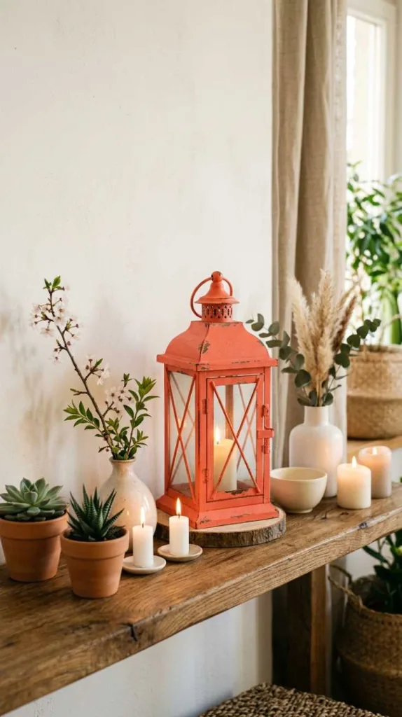 Coral Upcycled Lantern Charm