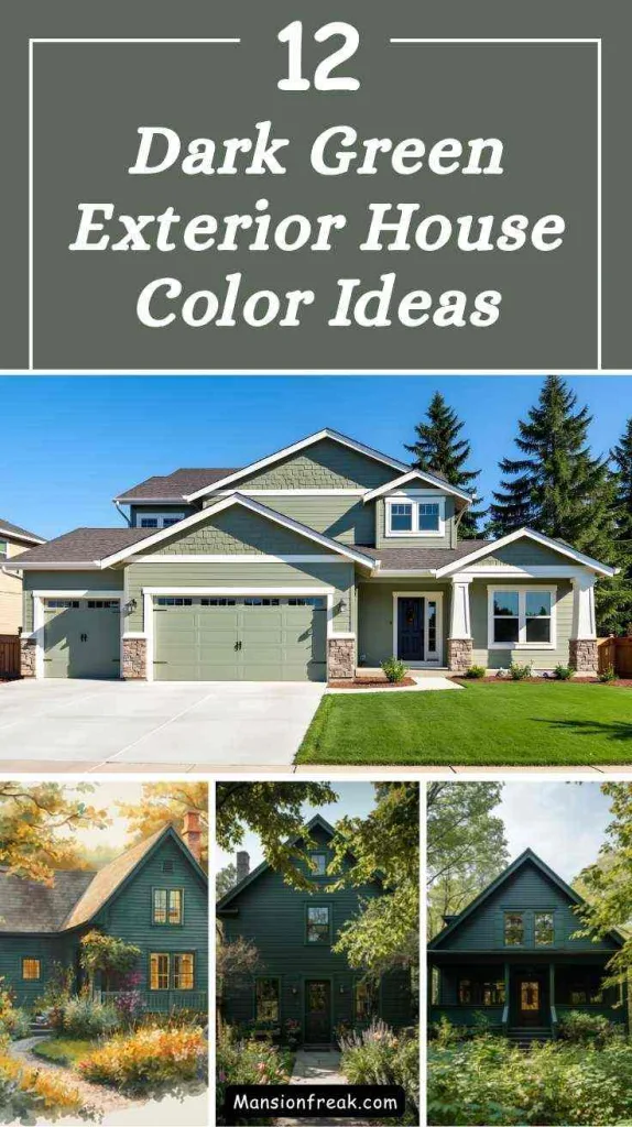 10+ Dark Green Exterior House Color Ideas That Feel Timeless 2 Dark Green Exterior House Color Ideas
