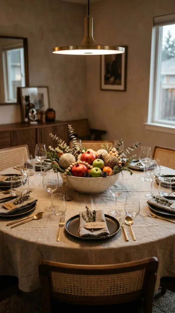 11+ Round Dining Table Decor Ideas for a Cozy Dining Space 11 Decorative Bowl Styling