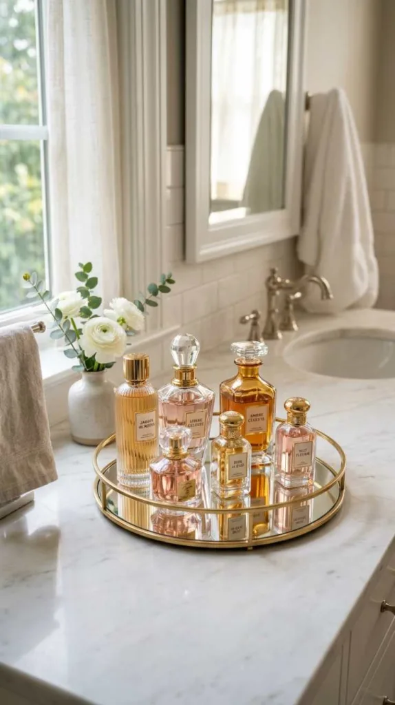 12 Bathroom Counter Decor Ideas for a Clean and Cozy Look 12 Decorative Perfume Display