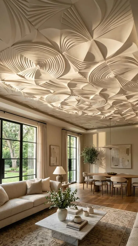 12 Decorative Ceiling Ideas That Will Make You Look Up 7 Dimensional 3D Ceiling Texture
