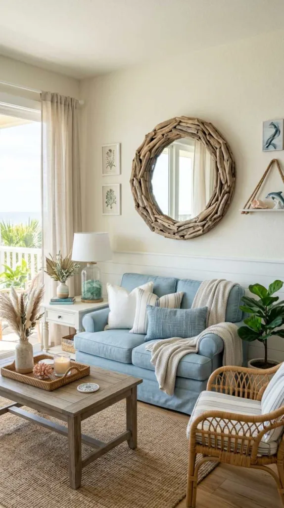 Driftwood Coastal Mirror Setup
