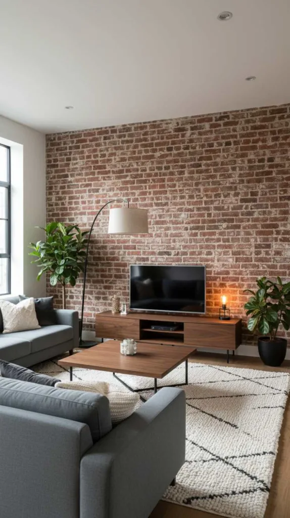 Faux Brick Feature Wall