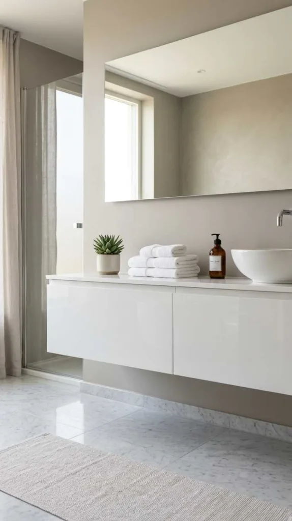 12 Bathroom Cabinet Styling Ideas for Small Space Homes 8 Floating Cabinet Clean Look