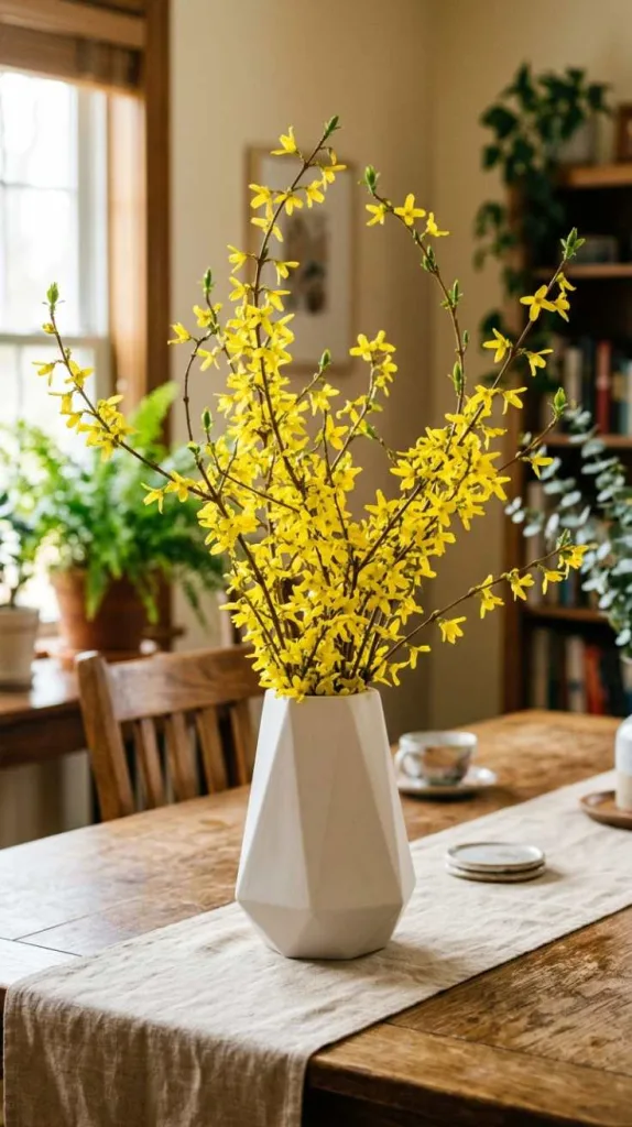 10+ Spring Flower Arrangements to Brighten Your Home 8 Forsythia Branches