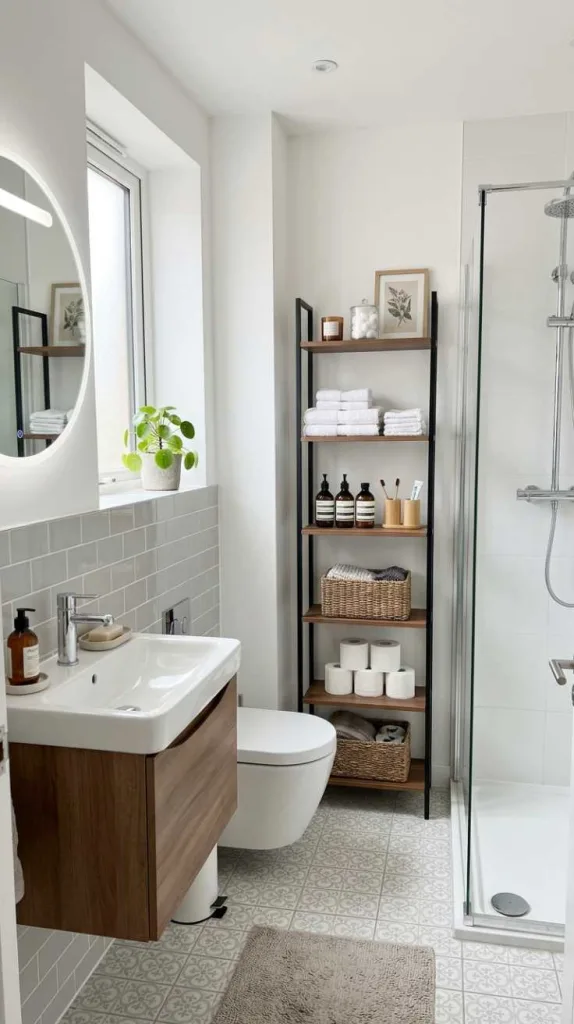 Free-Standing Slim Storage Shelf