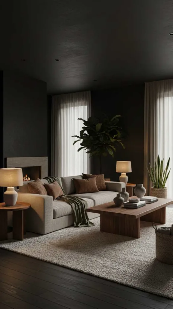 Gentle Black with Earthy Tones