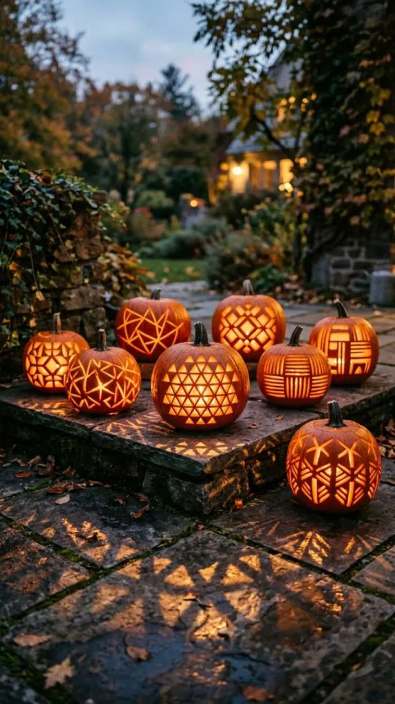 Geometric Cut Pumpkin Design