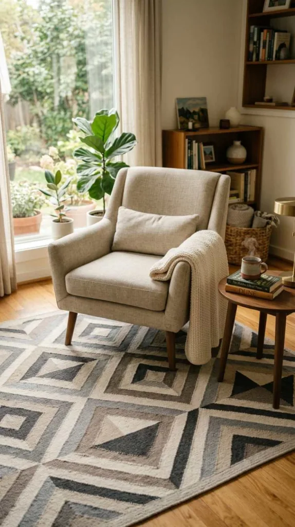 Geometric Pattern Rug Corner