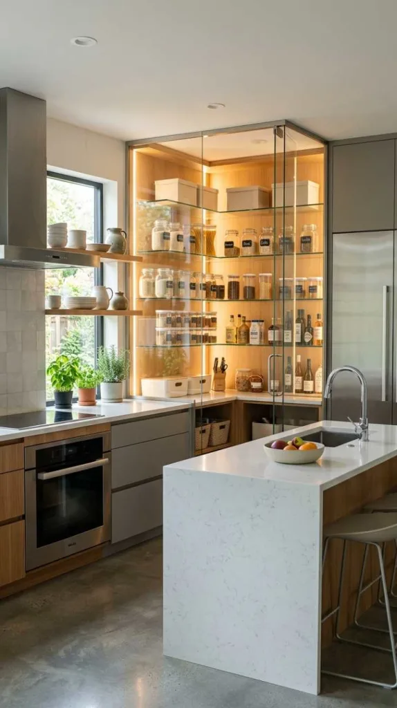 Glass Enclosed Pantry