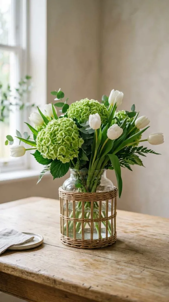 10+ Spring Flower Arrangements to Brighten Your Home 9 Hydrangeas and Tulips