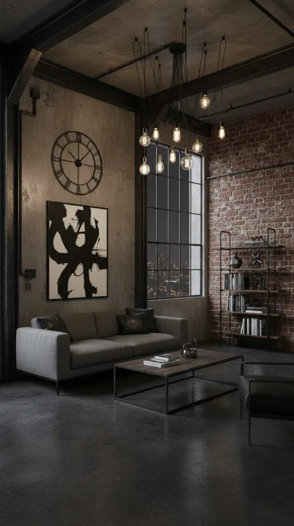 Industrial Black Living Room Style