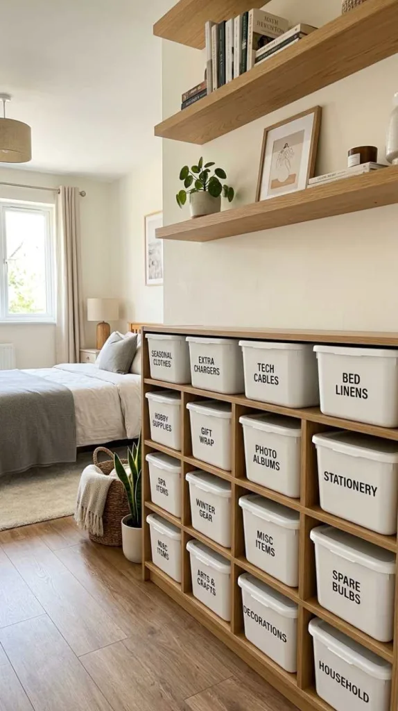 Labeled Storage Container Setup