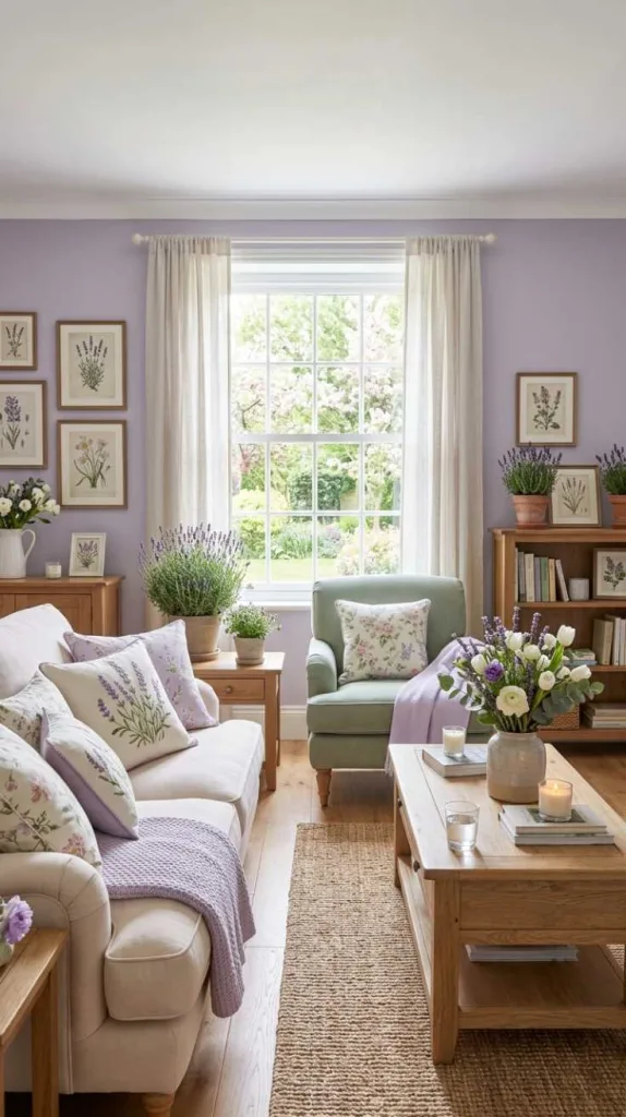 10+ Spring Decor Inspiration for Living Rooms that Feel Fresh 11 Lavender Dream Space