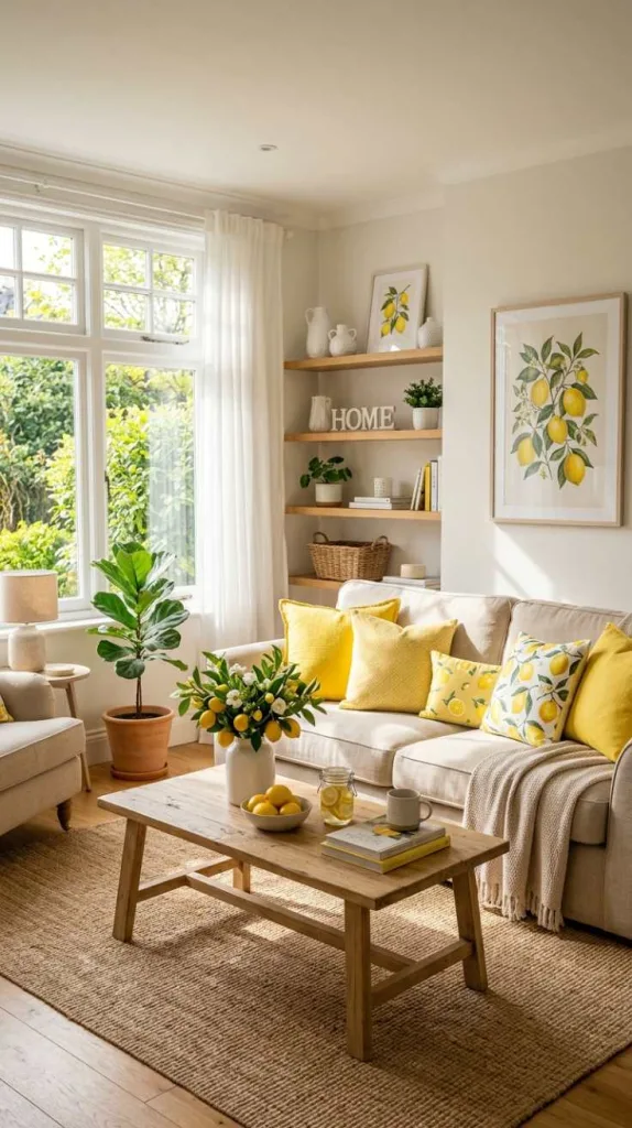 10+ Spring Decor Inspiration for Living Rooms that Feel Fresh 9 Lemon Bright Refresh