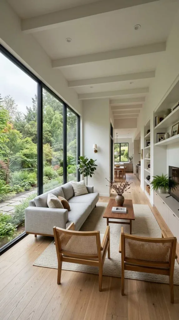 10+ Brilliant Layouts for Your Long Narrow Living Room: Smart Design 5 Let the Window Guide the Layout