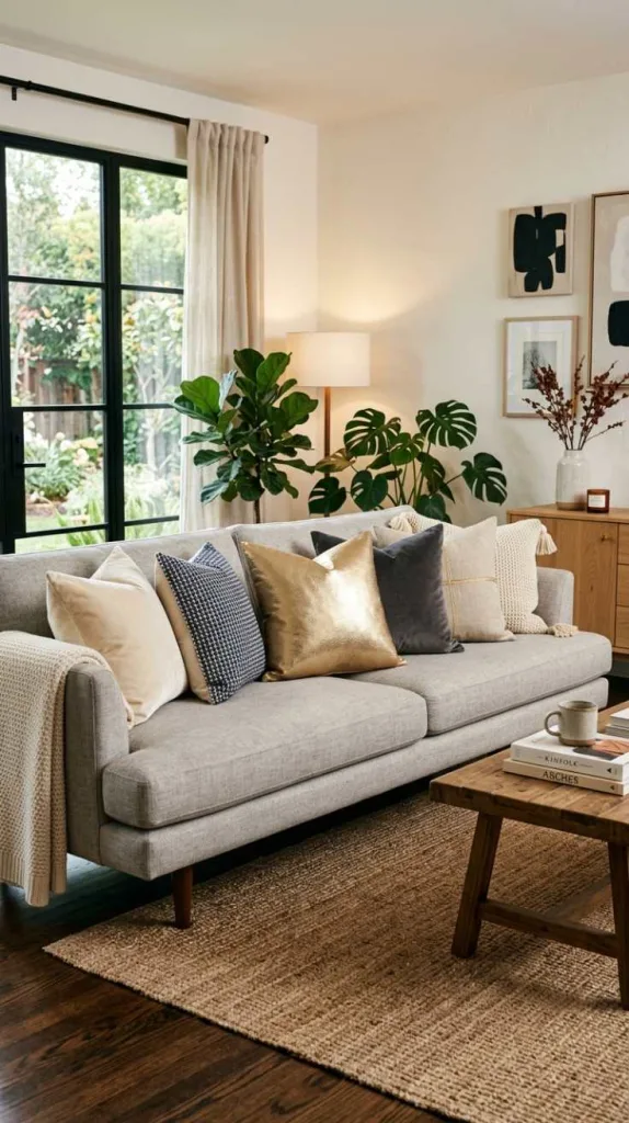 Metallic Accent Pillow Touch