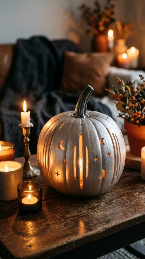 Metallic Painted Pumpkin Glow