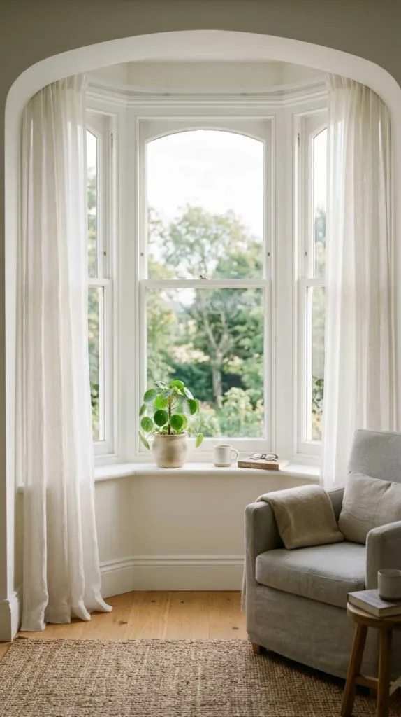 10+ Bay Window Decorating Ideas: Transform Your Space 3 Minimal Clean Bay Window Look