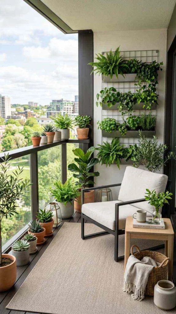 12 Spring Balcony Decoration Ideas 2026 for Cozy Small Spaces 12 Minimal Green Balcony Refresh
