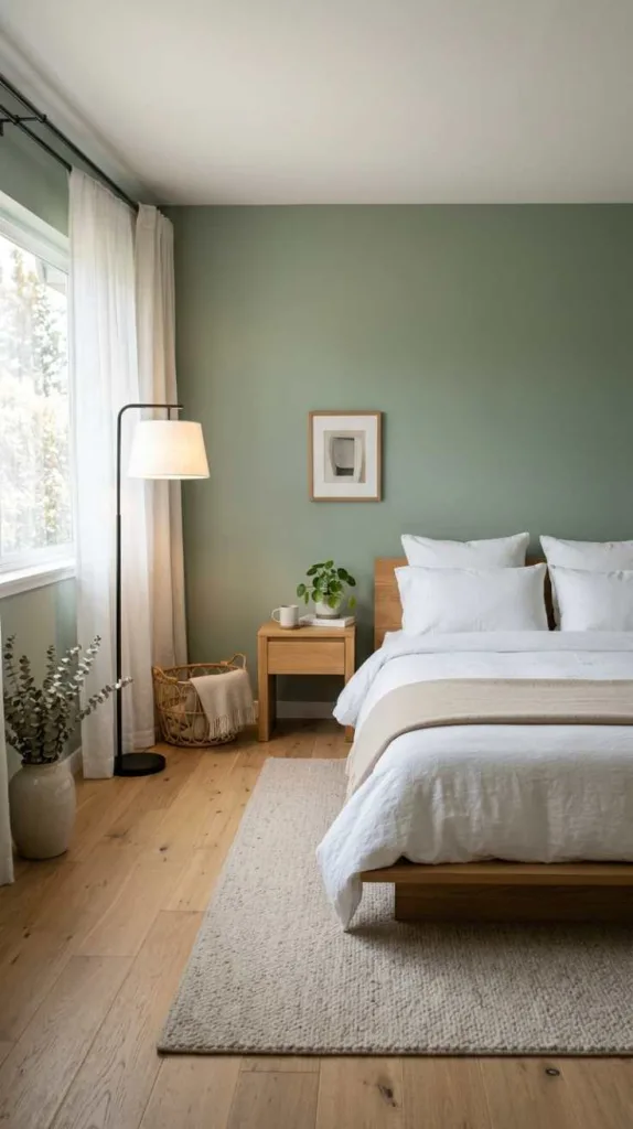 Minimalist Sage Bedroom Design