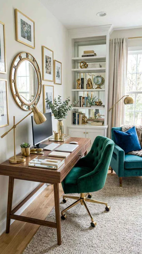 11+ Modern Home Office Decor Ideas for a Stylish Workspace 9 Modern Glam Office Touches