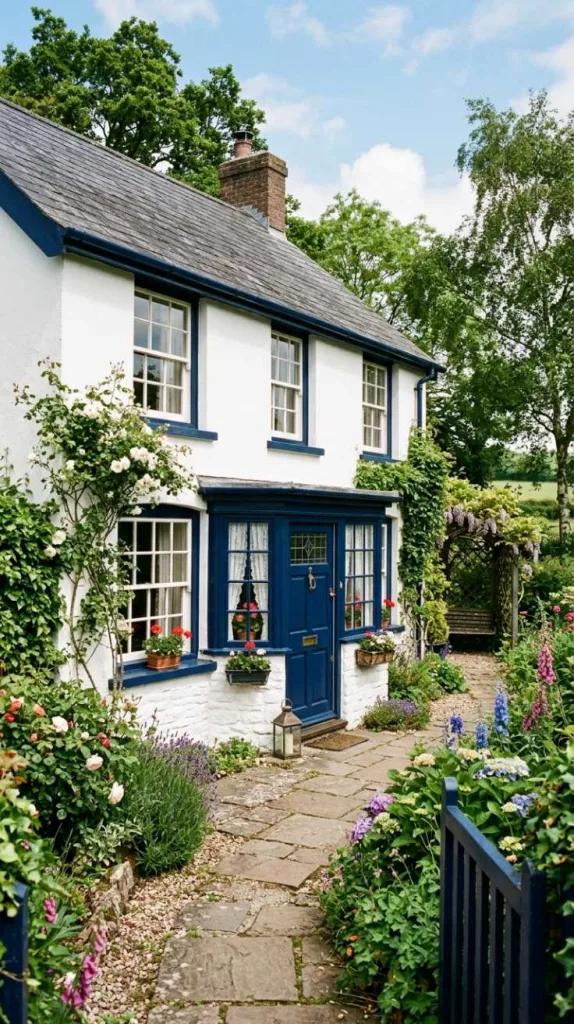 Navy Accent White Cottage