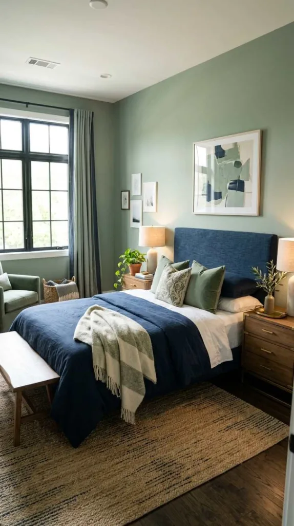 Navy and Sage Contrast