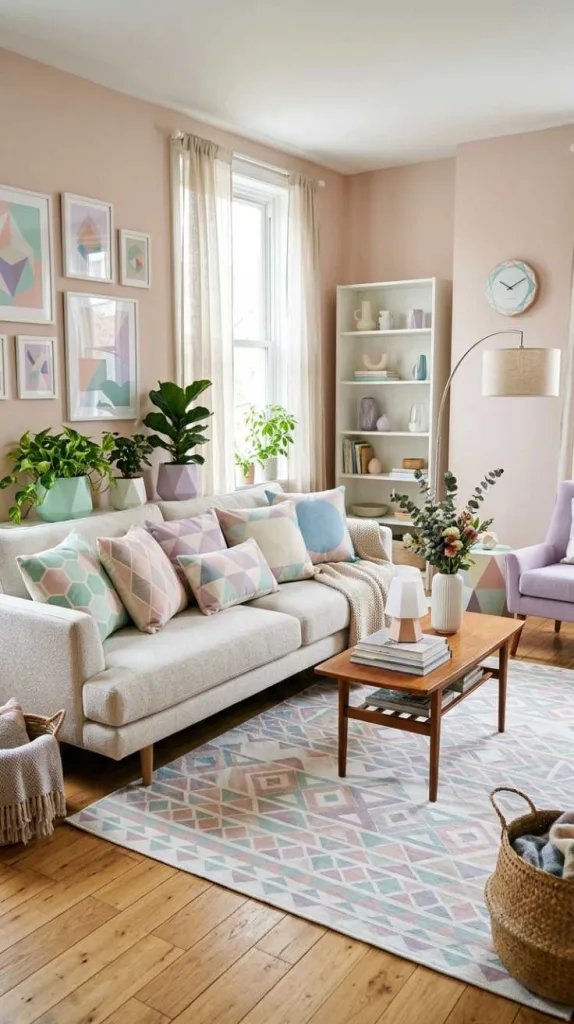 10+ Pastel Color Palette Ideas for Living Room Decor 6 Pastel Geometric Patterns