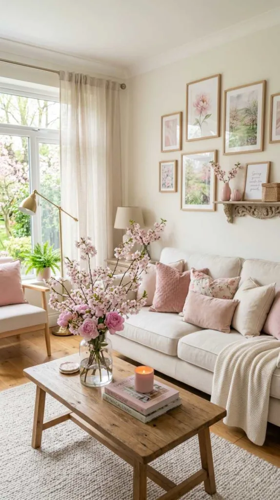 10+ Spring Decor Inspiration for Living Rooms that Feel Fresh 14 Pink Romance Glow