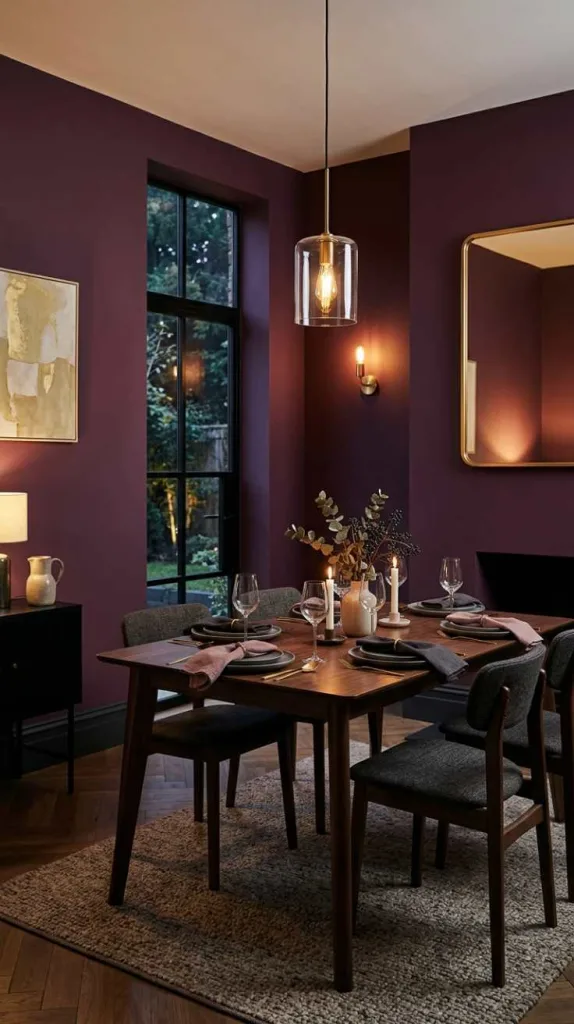 10+ Plum Paint Colors to Transform Your Space with Moody Elegance 4 Plum Royale Cozy Dining Mood