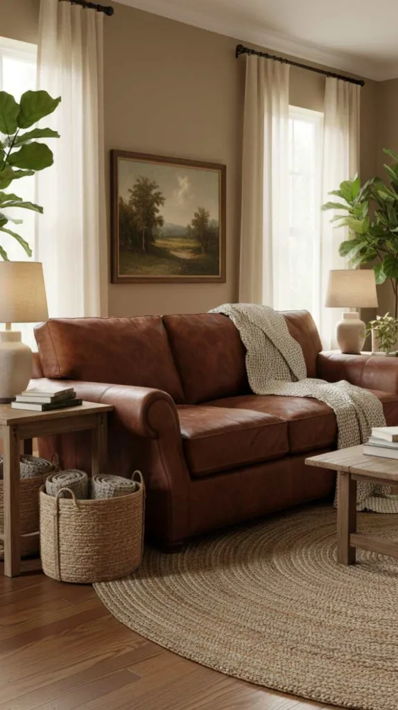 Rustic Leather Comfort Corner