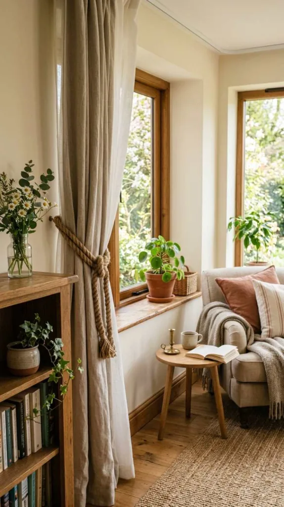10+ Spring DIY Curtain Tieback Ideas for a Fresh Look 3 Rustic Rope Window Twist