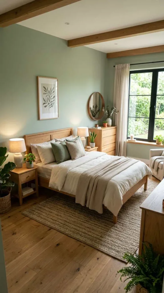Sage Green with Natural Wood