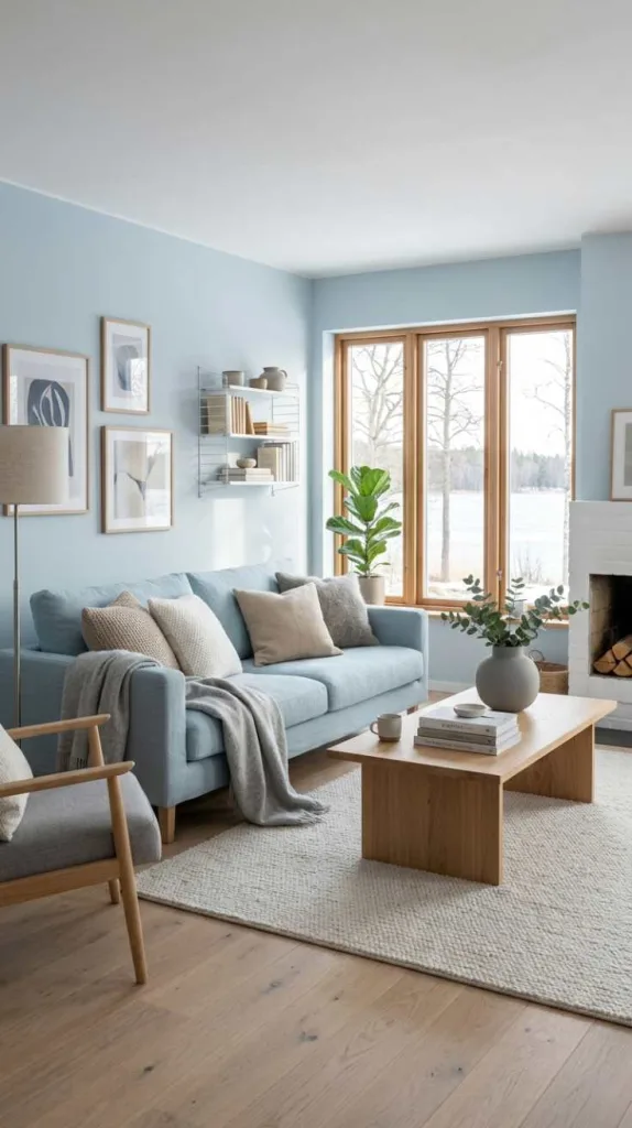 12 Light Blue Living Room Ideas for a Calm and Cozy Space 4 Scandinavian Soft Blue Style