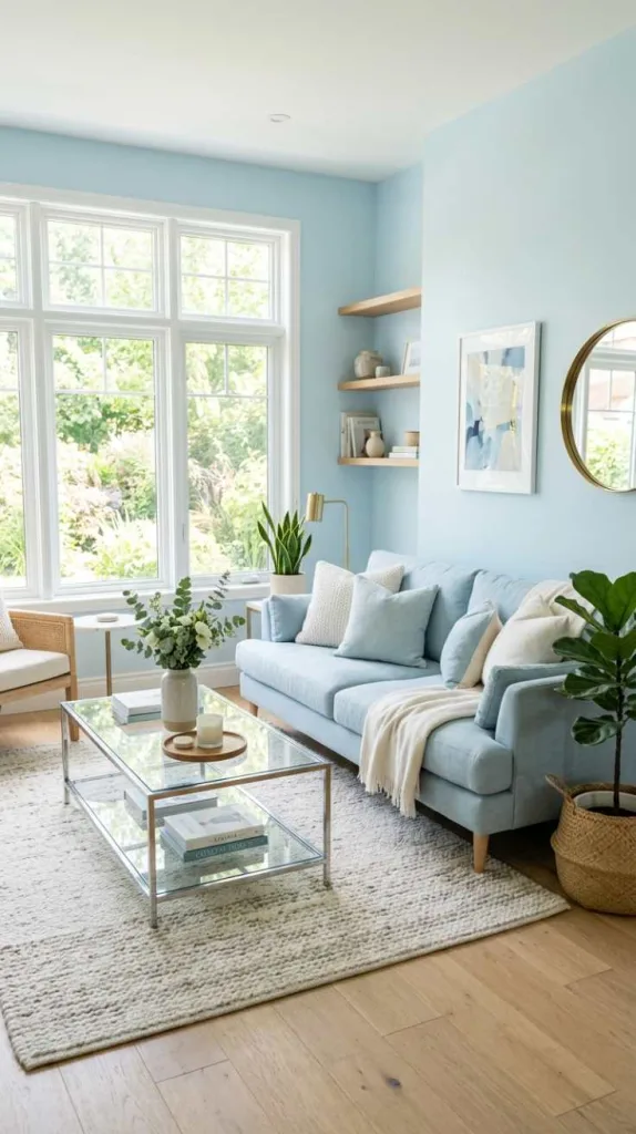 12 Light Blue Living Room Ideas for a Calm and Cozy Space 14 Sky Blue and Airy Bright Living Space