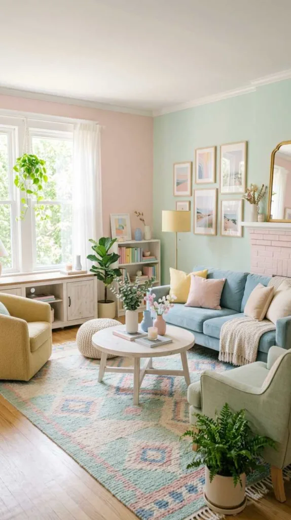 11+ Colorful Living Room Ideas: Full of Personality 11 Soft Pastel Flow