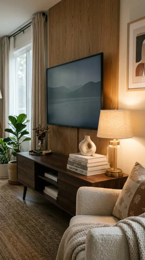 10+ Living Room TV Stand Decor Ideas for a Cozy Home 5 Stacked Books