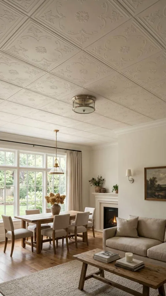 12 Decorative Ceiling Ideas That Will Make You Look Up 4 Surface Tile Pattern Finish