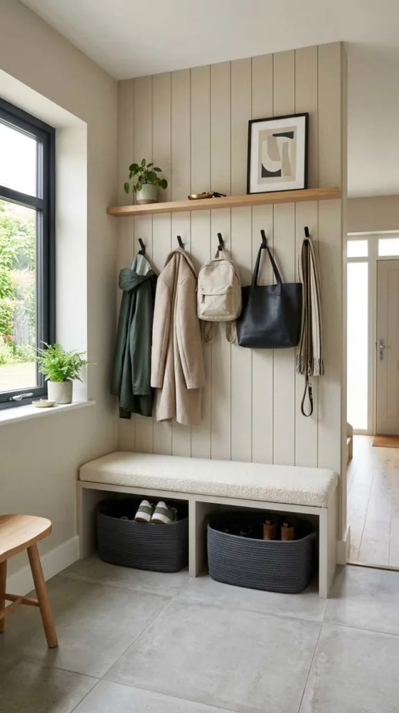 Vertical Shiplap Hook Wall with Ledge