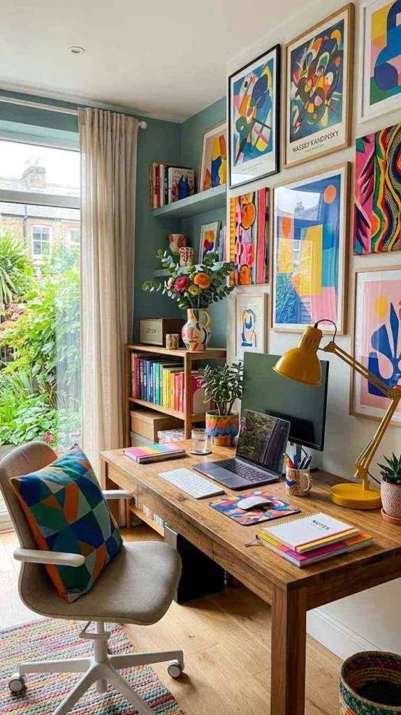 11+ Modern Home Office Decor Ideas for a Stylish Workspace 3 Vibrant Creative Workspace