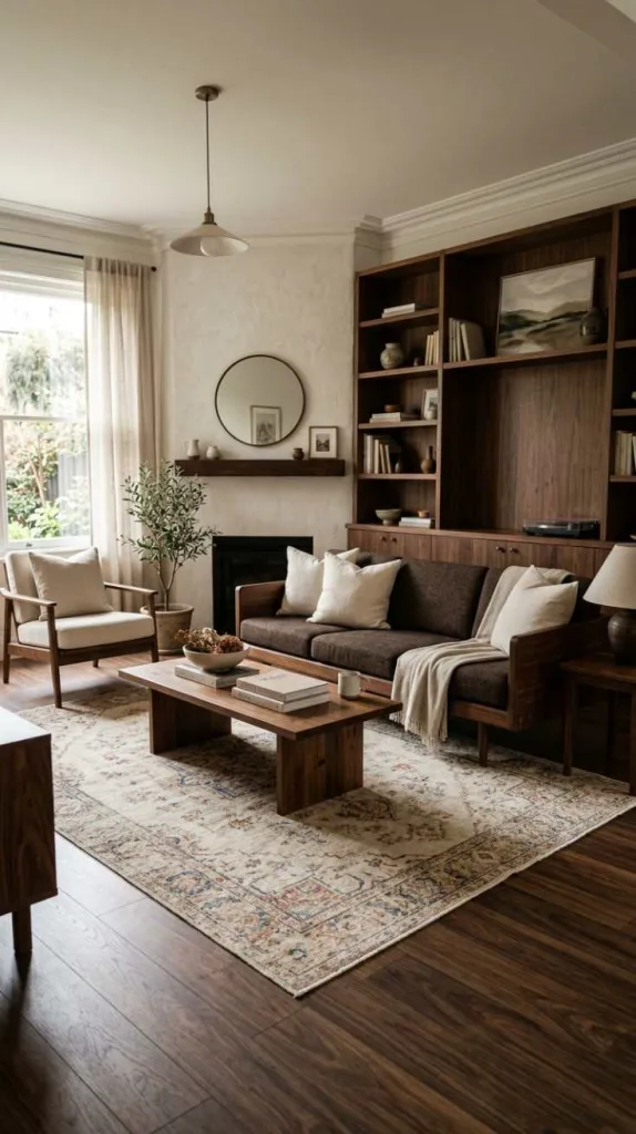 11+ Brown Living Room Decorating Ideas You'll Love 3 Walnut Depth Styling