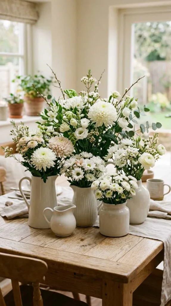 10+ Spring Flower Arrangements to Brighten Your Home 12 White Pitcher Florals